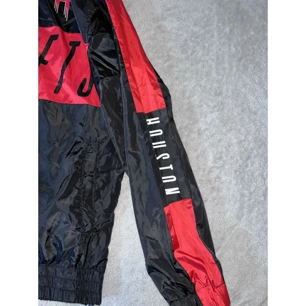 NBA HOUSTON ROCKETS Mens Black Hooded Rain Pullover Sz S